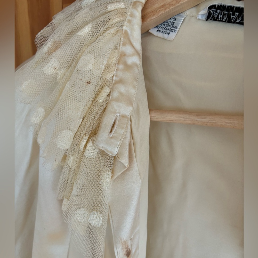 Vintage Mary Ann Restivo Silk Blouse Pierrot Collar Size 10 - Picture 15 of 16
